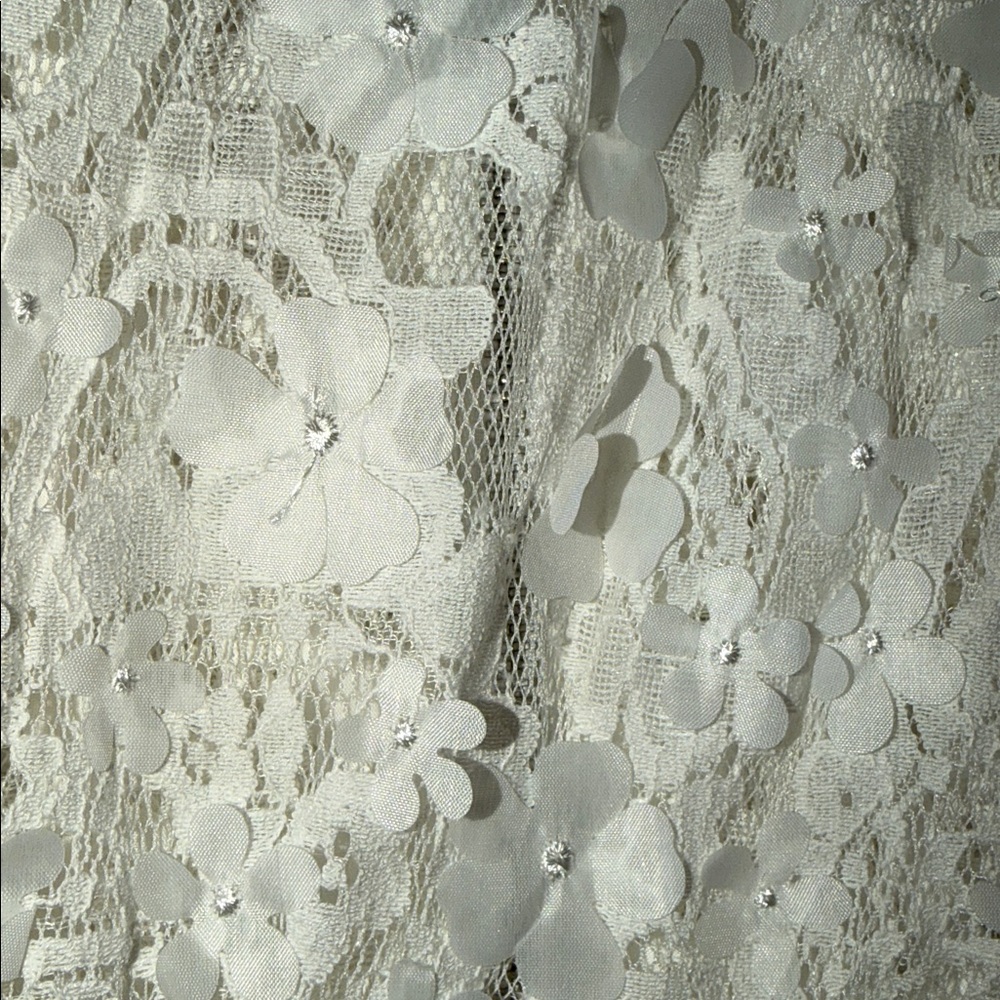 Avec Les Filles Lace Crop Bomber Jacket White Size XS - Picture 3 of 13